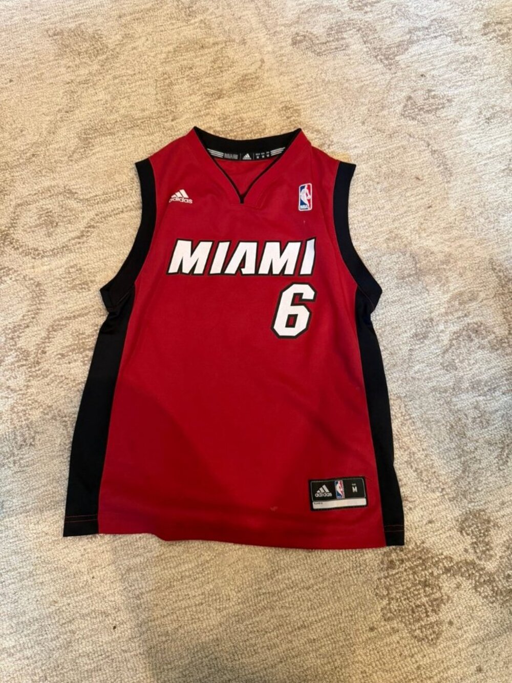 Miami Heat LeBron James #6 adidas Jersey Red Men's M